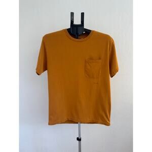 FRAME Men's 100% Cotton Relaxed Vintage Washed Crewneck Tee in Rust Brown - S/P